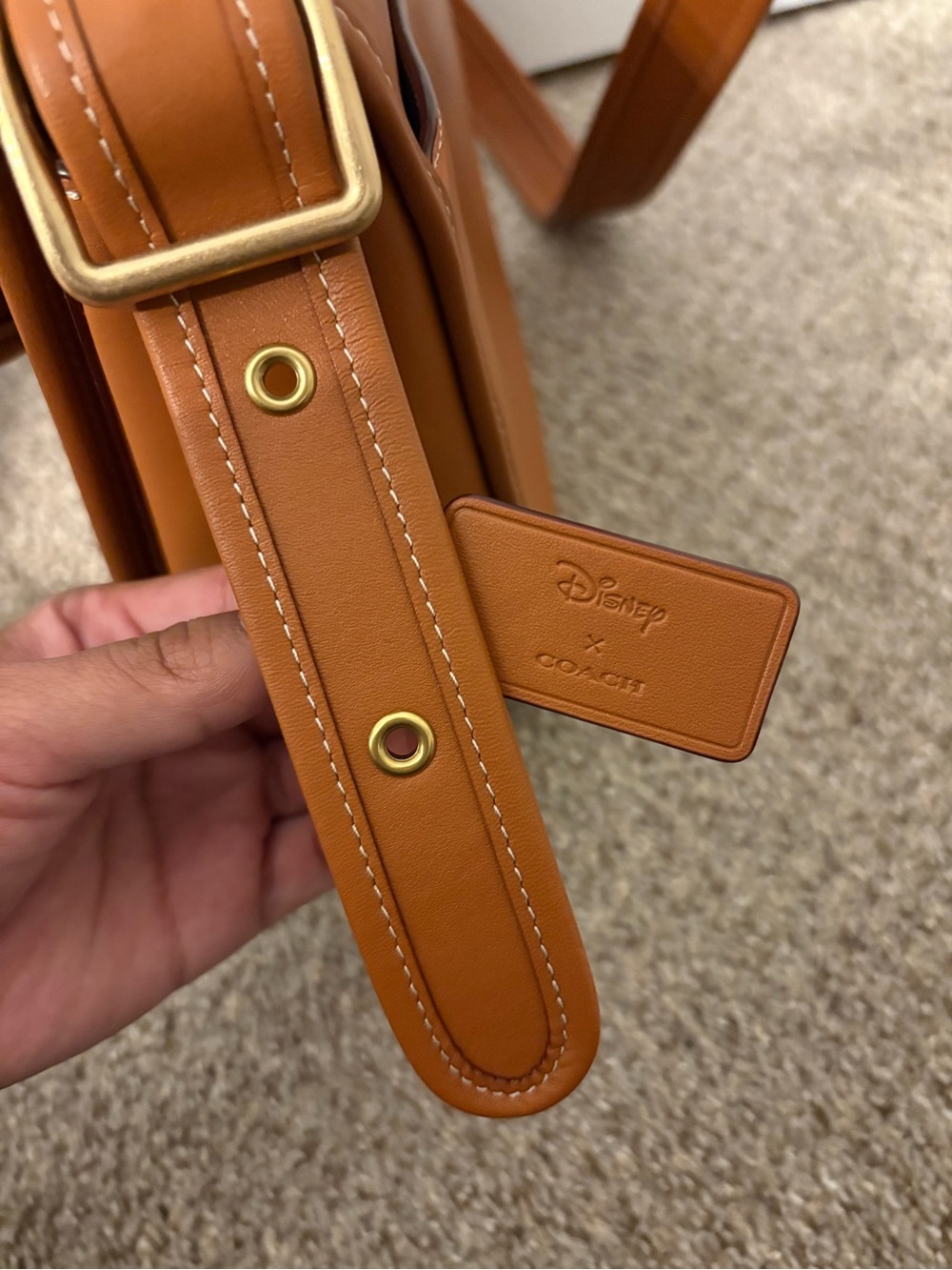 Coach Brown Leather Tote with Gold-Tone Zipper - Picture 5 of 9